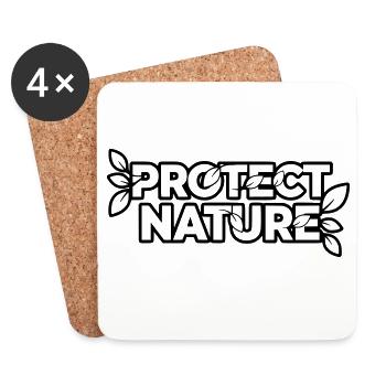 Protect Nature | Umweltschutz Statement Vektor - Untersetzer (4er-Set) - Weiß - Vorne