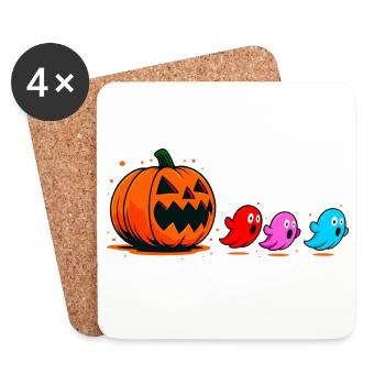 Halloween Pumpkin Gamer - Coasters (set of 4) - white - Front