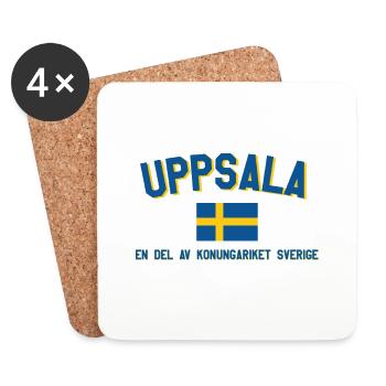 Uppsala-Logo mit Flagge - Untersetzer (4er-Set) - Weiß - Vorne