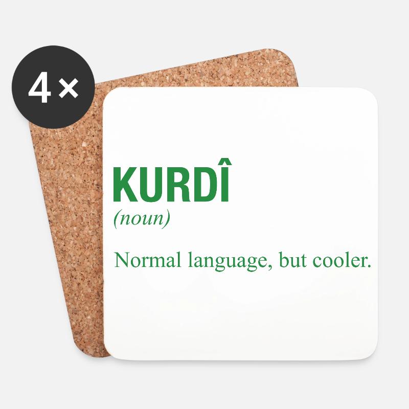 Kurdish language Kurdistan - Untersetzer (4er-Set) - Weiß