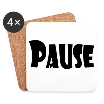 PAUSE - Untersetzer (4er-Set) - Weiß - Vorne