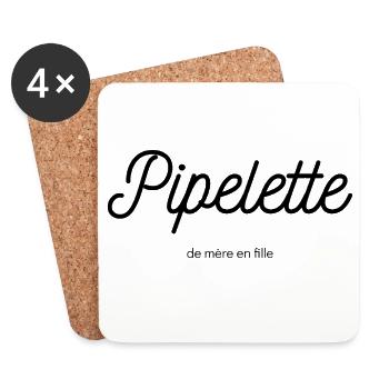Pipelette_ de mère en fille_noir - Dessous de verre (lot de 4) - blanc - Devant