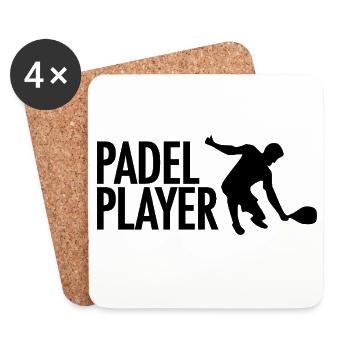 Padel Joueur de Tennis Sport - Dessous de verre (lot de 4) - blanc - Devant