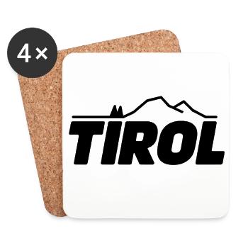 Tirol - Souvenir Design - Untersetzer (4er-Set) - Weiß - Vorne