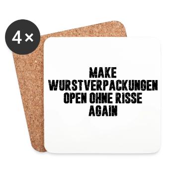 Make Sausage Packaging Open Without Cracks Again - Coasters (set of 4) - white - Front