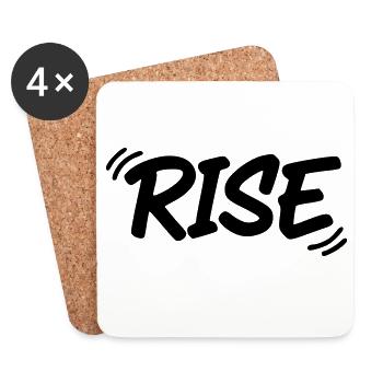 RISE | Motivierender Graffiti Schriftzug - Untersetzer (4er-Set) - Weiß - Vorne