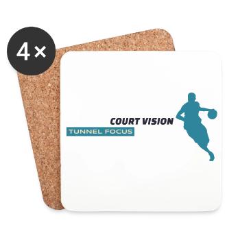 Court Vision. Tunnel Focus. – Blue Design - Coasters (set of 4) - white - Front