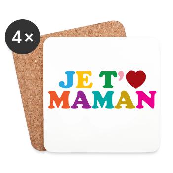 I Love You Mom - Mother's Day - Coasters (set of 4) - white - Front