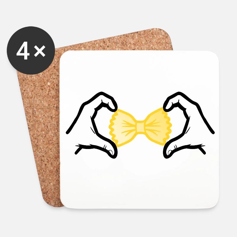 Nudeln Pasta lieben - Untersetzer (4er-Set) - Weiß