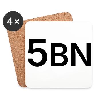 5BN lettering black - Coasters (set of 4) - white - Front