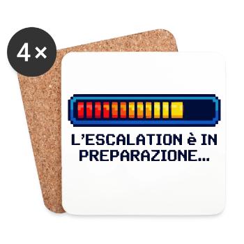 Escalation Shirt – Nerd & Geek Design Italiano - Coasters (set of 4) - white - Front