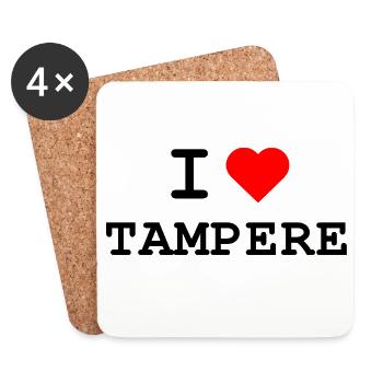 Ich liebe Tampere - I love Tampere - Untersetzer (4er-Set) - Weiß - Vorne