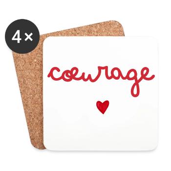 Courage gift idea - Coasters (set of 4) - white - Front