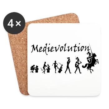 Medievolution – Medieval Evolution - Coasters (set of 4) - white - Front