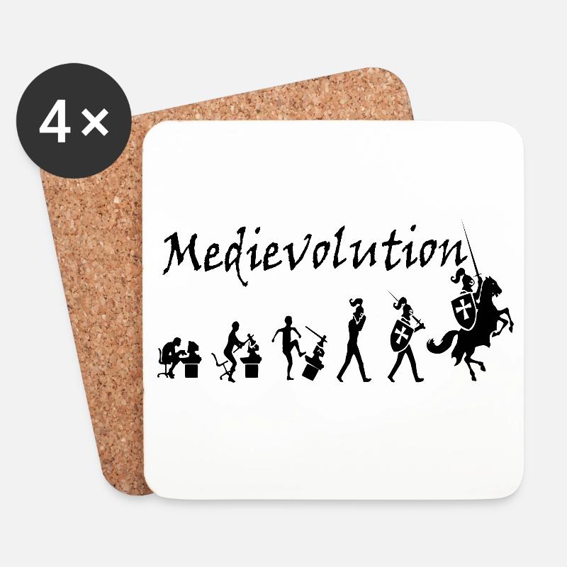 Mittelalterliche Entwicklung – Mittelalterliche Entwicklung - Untersetzer (4er-Set) - Weiß