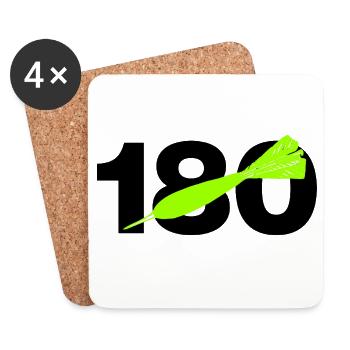 180 Triple 20 Perfektion! ONEHUNDRETEIGHTY, Darts - Untersetzer (4er-Set) - Weiß - Vorne
