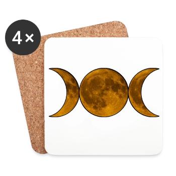 Triple Moon Wicca – Göttin in Gold - Untersetzer (4er-Set) - Weiß - Vorne