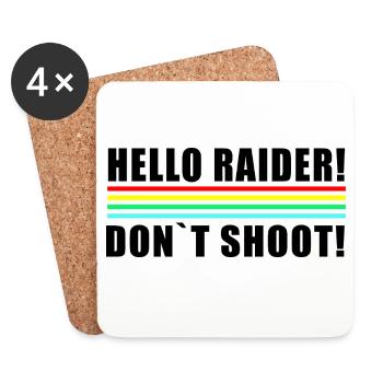 Hello Raider Neon Stripes in Retro Colors don't shot - Coasters (set of 4) - white - Front