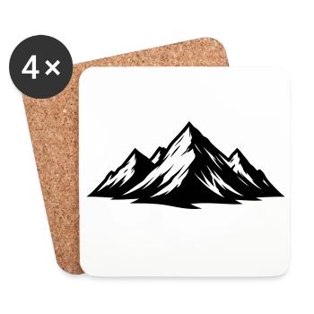 Mountains symbolism - Coasters (set of 4) - white - Front