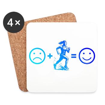 Iconic running motif - Coasters (set of 4) - white - Front