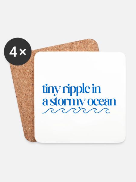 Tiny ripple in a stormy ocean with waves - Untersetzer (4er-Set) - Weiß