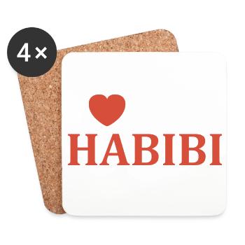 Ich liebe dich, Habibi. - Untersetzer (4er-Set) - Weiß - Vorne