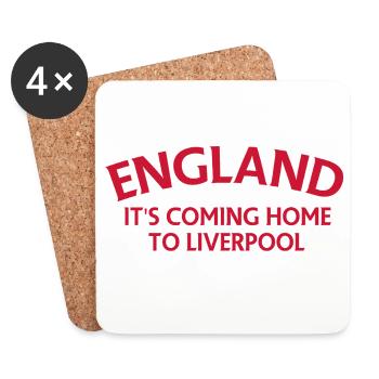 L’Angleterre Elle rentre à Liverpool - Dessous de verre (lot de 4) - blanc - Devant