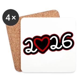2026 Heart - Coasters (set of 4) - white - Front