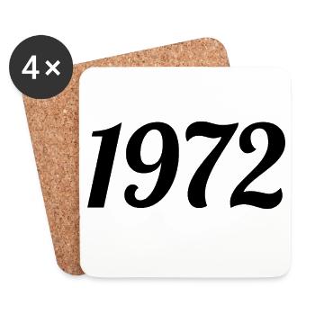 1972 Vintage 1972 Anniversaire Rétro 1972 Cadeau - Dessous de verre (lot de 4) - blanc - Devant