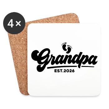 Opa 2026 - Stolzer Opa - Geschenkidee - Untersetzer (4er-Set) - Weiß - Vorne