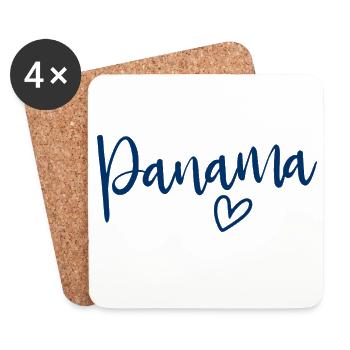 Panama Heart Women's Love Panama - Untersetzer (4er-Set) - Weiß - Vorne