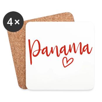Panama Heart Women's Love Panama - Untersetzer (4er-Set) - Weiß - Vorne