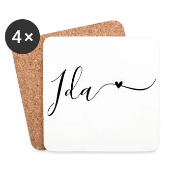 Ida Name First Name Decorative - Coasters (set of 4) - white - Front