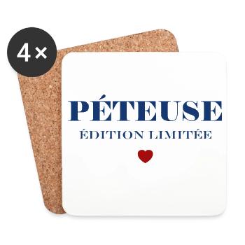 PÉTEUSE Édition Limitée Bleu - Dessous de verre (lot de 4) - blanc - Devant