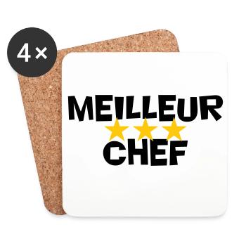 meilleur chef - Dessous de verre (lot de 4) - blanc - Devant