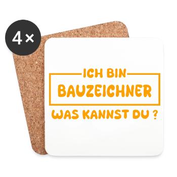 Gift for draftsman - Coasters (set of 4) - white - Front