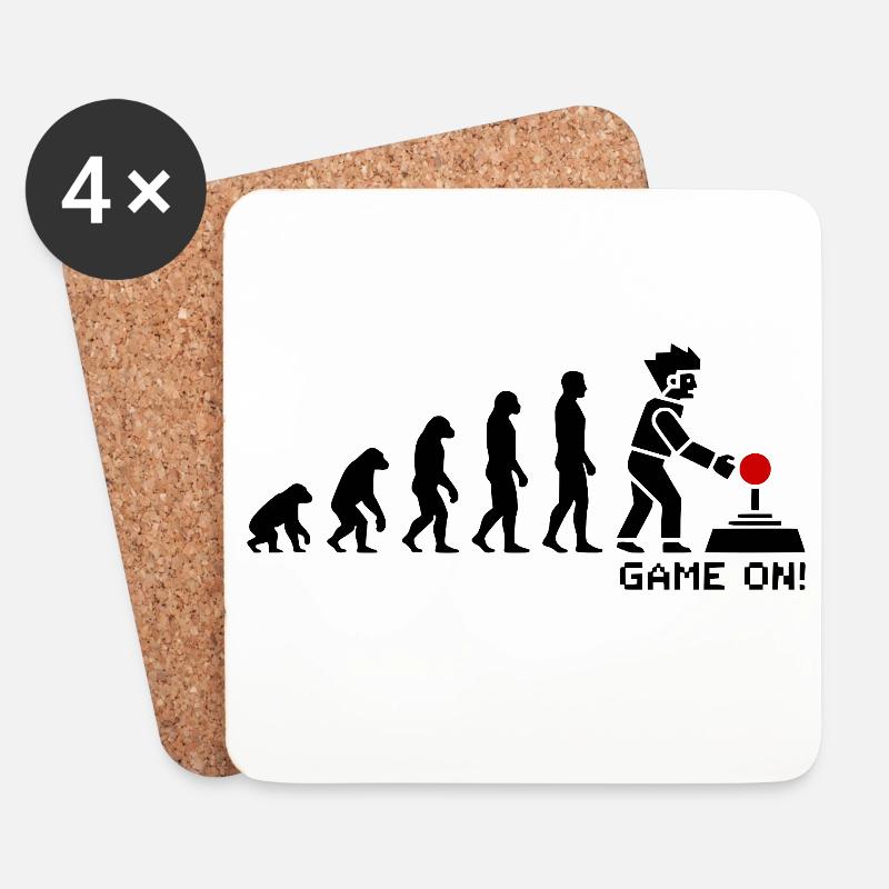 Évolution vers le look pixel gamer - Dessous de verre (lot de 4) - blanc
