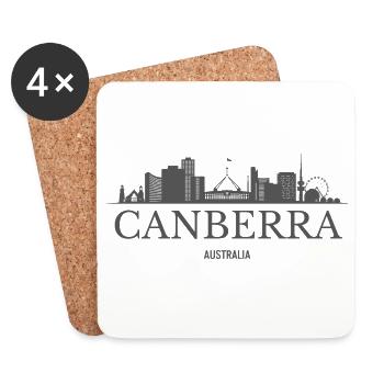 Canberra Skyline, Canberra Australie - Dessous de verre (lot de 4) - blanc - Devant