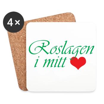 Roslagen in the middle – coastal romance in green - Coasters (set of 4) - white - Front