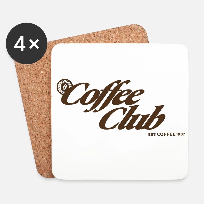 Coffee Club - Kaffee - Untersetzer (4er-Set) - Weiß