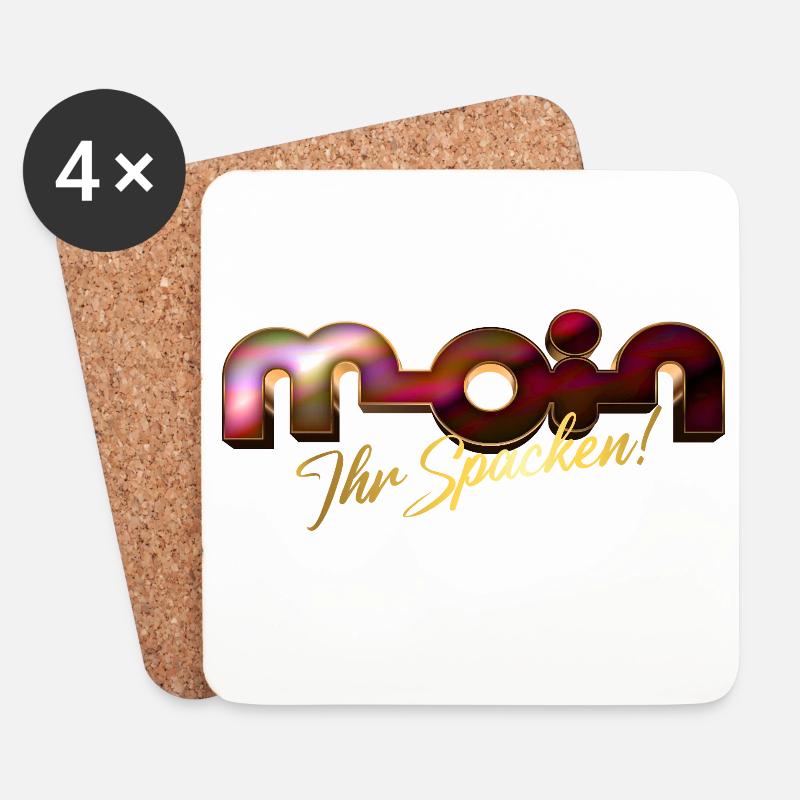 Moin ihr Spacken! - Untersetzer (4er-Set) - Weiß