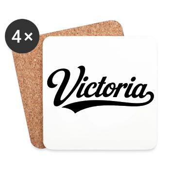 Victoria name first last family - Coasters (set of 4) - white - Front