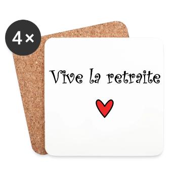 RETRAITE. RETRAITE. RETRAITEE. RETRAITE - Dessous de verre (lot de 4) - blanc - Devant