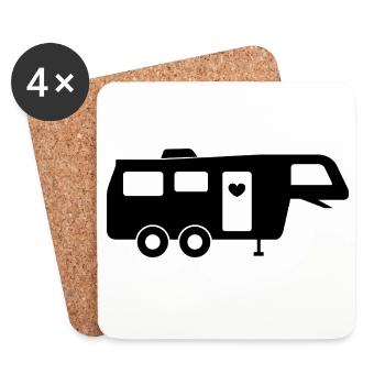 Fifth Wheel RV Camper - Untersetzer (4er-Set) - Weiß - Vorne