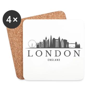 London England, London Skyline - Coasters (set of 4) - white - Front