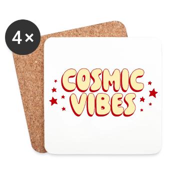 Cosmic Vibes Retro Shirt - Coasters (set of 4) - white - Front