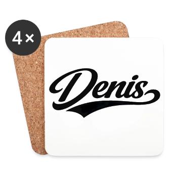 Denis name first last family gifts  - Coasters (set of 4) - white - Front