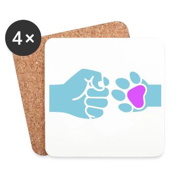Faust Pfote Check Team - Untersetzer (4er-Set) - Weiß - Vorne