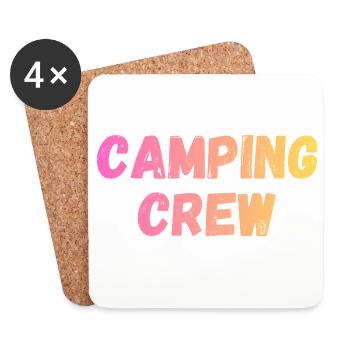 Équipe de camping - Dessous de verre (lot de 4) - blanc - Devant