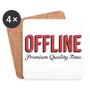Offline Premium Quality Time Retro - Untersetzer (4er-Set) - Weiß - Vorne